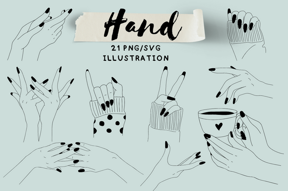 Boho Rustic Hand Illustration PNG SVG: A Creative Resource for Designers and Crafters