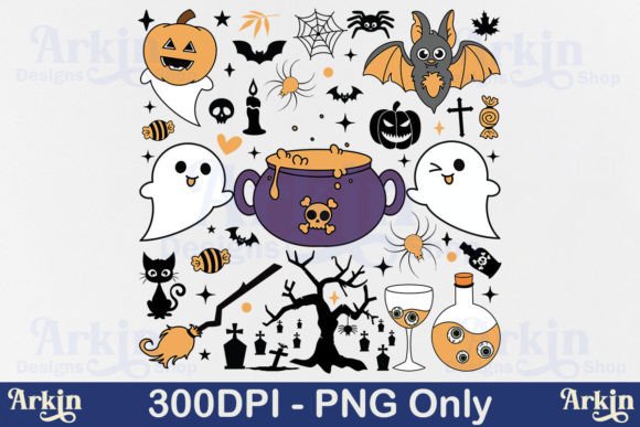 Cute Halloween Doodle Theme PNG and Clipart: A Creative Resource for Designers and Enthusiasts