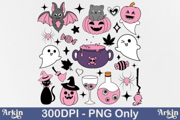 Cute Pink Halloween PNG, Sublimation: A Versatile Design for Creative Projects
