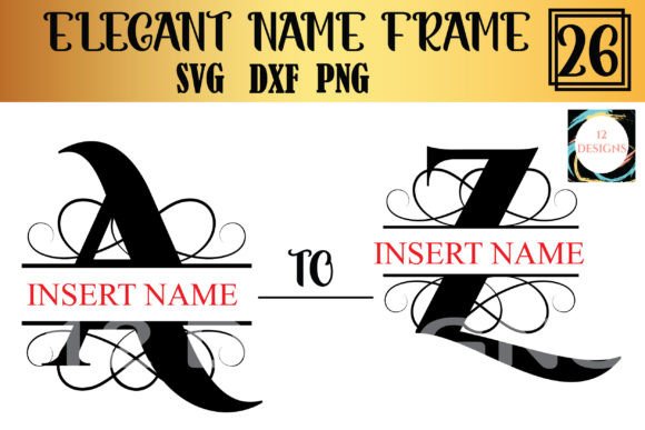 Elegant Name Frame Bundle Svg