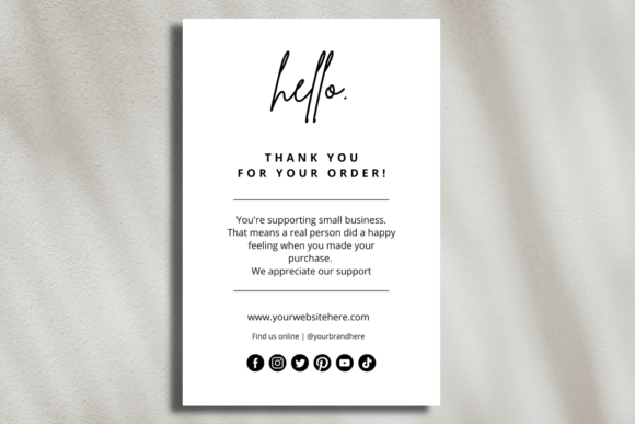 Expressing Gratitude with the Hello Order Thank You Card Template