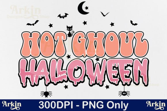 Hot Ghoul Halloween Ghost PNG, Retro