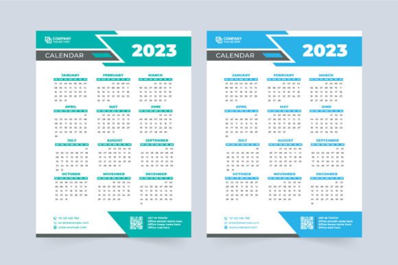 Minimalist Blue Digital 2023 Calendar Vector Design