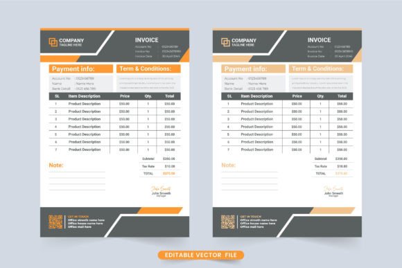 Product Price Receipt and Invoice Vector