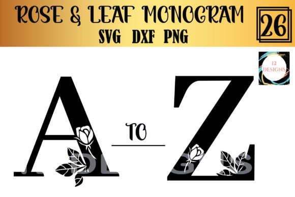 Rose and Leaf Monogram Bundle